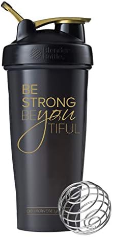 GOMOYO Motivational Quote on Blender Bottle Brand Shaker Bottle, 20 or 28 Ounce Capacity, Fitness Gift, Includes BlenderBall Whisk, Dishwasher Safe