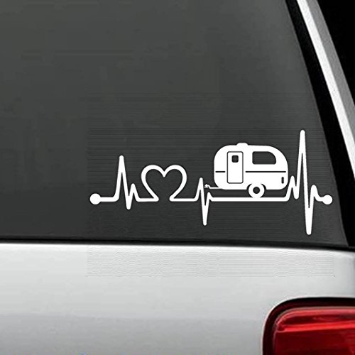 Bluegrass Decals 2-Count Camper Travel Trailer Heartbeat Lifeline Decal Sticker #TOP2