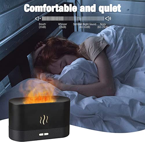 Essential Oil Diffuser, 7 Colorful Flame Air Aroma Diffuser Humidifier, Cool Mist Humidifier With Auto-Off Protection For Bedroom, Home, Office, Gift (Black) #TOP4