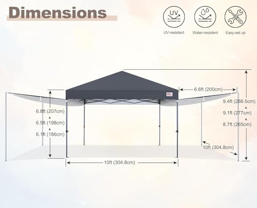 Image of MASTERCANOPY 10x10 Pop Up Canopy Tent with 2 Shelters,230 Sq ft Drak Grey