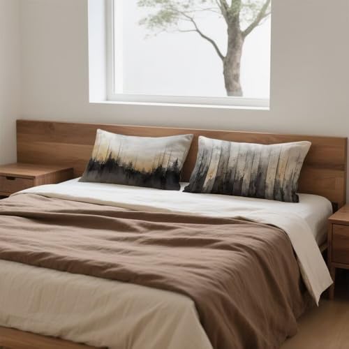 Housse de coussin noir et gris taie d'oreiller 40x80cm rectangulaire - 4