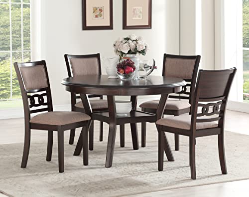 New-Classic-Furniture-Gia-5-Piece-Round-Dining-Set-with-1-Table-and-4-Chairs-4225-Inch-Cherry New Classic Furniture Gia 5 Piece Round Dining Set with 1 Table and 4 Chairs 4225 Inch Cherry