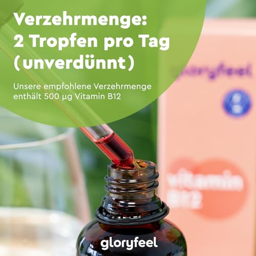 Vitamin B12 Tropfen (50ml) - 500µg Hochdosiert - 2 Aktivformen Methyl- & Adenosylcobalamin - Alkoholfrei & Vegan - Hoch bioverfügbar, laborgeprüft, ohne Zusätze in Deutschland hergestellt