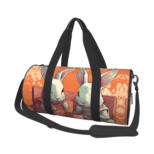 Rabbit And Cup �g���x���_�b�t���o�b�O �X�|�[�c�W���o�b�O�A�y�ʃI�[�o�[�i�C�g�E�B�[�N�G���_�[�o�b�O �V���[�Y�R���p�[�g�����g�t�� ���K�W�� �X�|�[�c�o�b�O �j�����p