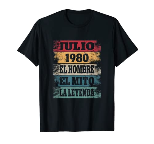 Hombre 42 Cumpleaños Regalo Años Divertido Decoración Julio 1980 Camiseta