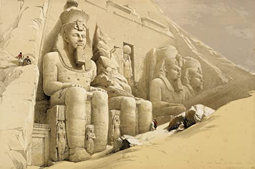 Impression d'art mural d'Abou Simbel Nubia de David Roberts, poster haut de gamme 60x90cm