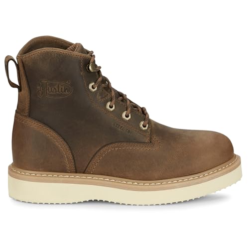 Justin Boot Company Men`s Maxwell Peanut Tan 6In Steel Toe Work Boot2