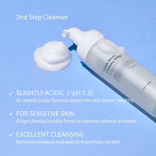 Foretderm Low Ph Derma Relief Cleansing Gel + Gentle Micro Cleansing Whip Cleanser Duo Set, For Sensitive Dry Skin, France Eve Vegan, Fragrances-Free, Hypoallergenic #TOP3