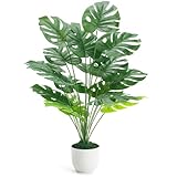 Der Rose 28' Fake Plants Large Artificial Monstera Faux Potted Plants Indoor Tall Tree for Living Room Decor