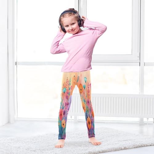 Toddler Girls Leggings Printed Yoga Pants Leggings Cartoon Wildflowers for Kids4