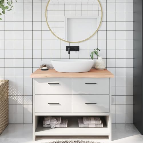 Gecheer Piano per lavabo, ripiano per armadio, scrivania, bagno, console per lavabo, pannello in legno per lavabo da appoggio, mobili da bagno, bordo dell'albero, 100 x 50 x 4 cm