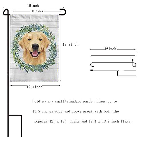 Garden Flag Holder Stand-4 Pack Garden Flag Pole 13.5\" Width Premium Lawn Flag Pole Holder with Anti-Wind Clip for Outdoor Garden Lawn