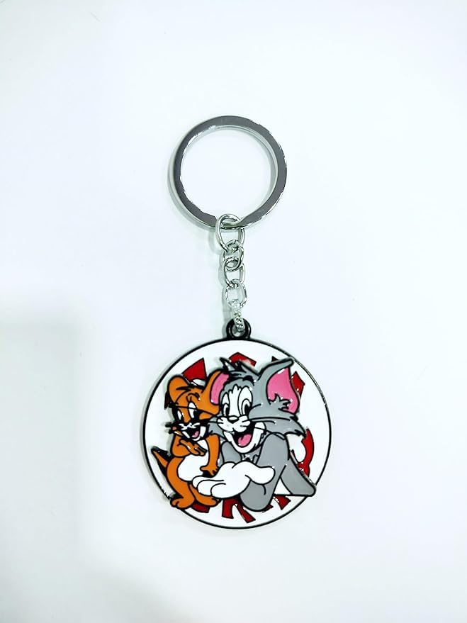 ARHA ALL IN ONE SHOP Happy Tom and Jerry Keychain for Boys, Girl Students College School Bags, Bikes, Cars Home Office Keyring for Valentine's Day, Happy Birthday Return Gifts
