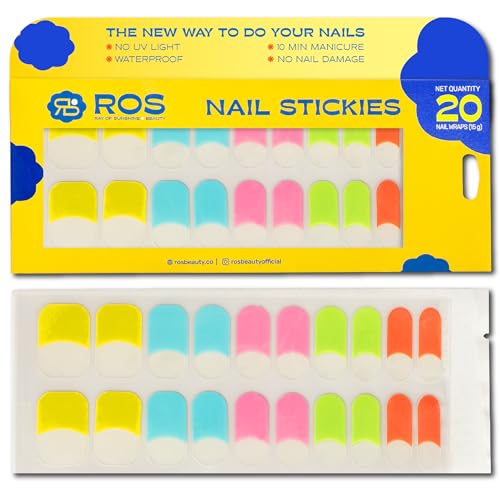 ROS Beauty Nail Stickies | 20 Count | Easy-to-Apply Vibrant Nail Art Stickers | Long-Lasting, Lightweight, & Mess-Free | Effortless DIY Manicure | Birds of Paradise