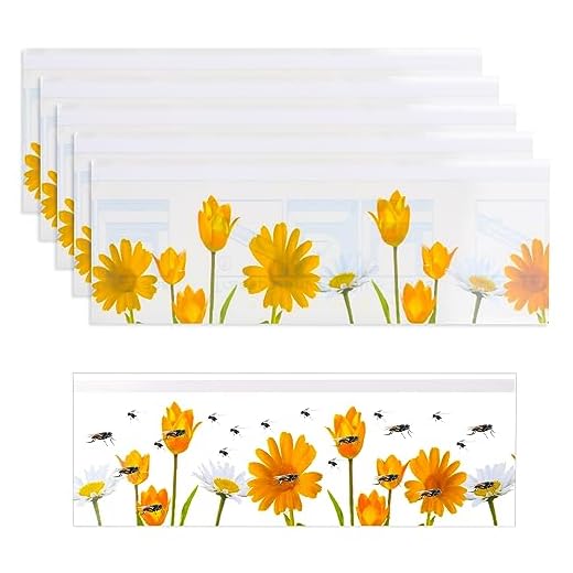 smtfcty 30PCS Window Fly Traps Window Fly Stickers Indoor,Flyer Catcher Floral Pattern Design Sticky Flying Catcher for Indoor Houseflies Gnat,Nontoxic and Pesticide Free