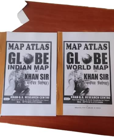 Map Atlas Globe Combo (Indian Map & World Map) Khan sir Notes