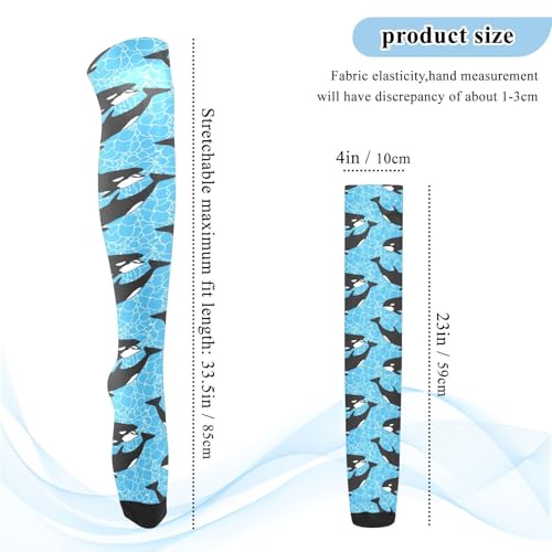 Image of Orca Killer Whale Women's Thigh High Socks Long Over Knee Socks Thick Leg Warm Boot Stockings