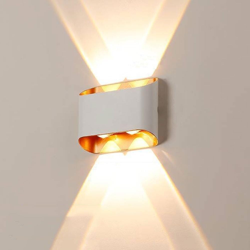 HELCEKOU Modern Waterproof Wall Lamp - Up Down Outdoor Sconce, Aluminum Garden Light for Villa, Courtyard, Balcony, Foyer, Porch & Entrance Mounted Fixture (Color: A, Size: A4)