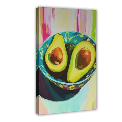 Impression sur toile avocat colorée idée cadeau déco chambre et cuisine