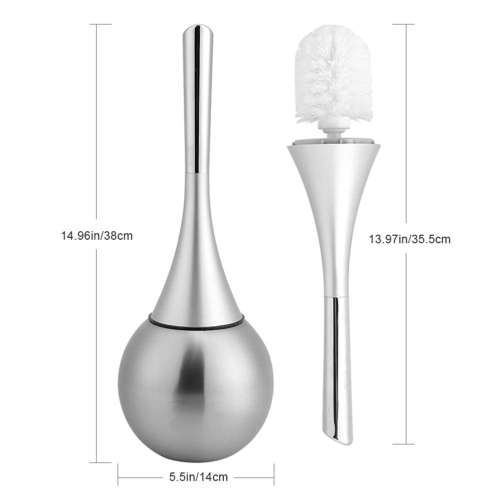 Set di scopino per WC e supporto, scopino per WC con base in acciaio inox, scopino e supporto per la casa (03)