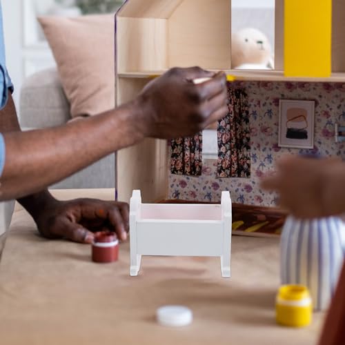 jojofuny Cama De Boneca Em Miniatura Berço De Boneca Em Miniatura Cama De Berço De Boneca Móveis De