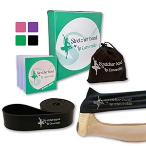 La-Esmeralda-Stretch-Bands-Set-of-2-for-Ballet-Dancers-Gymnastics-Resistance-Bands-to-Improve-Flexibility-Splitting-and-Strenght-3-Colors-Gift-Box-Instruction-Booklet-Carry-Bag-Including Stretch Bands set of 2 for Ballet, Dancers, Gymnastics .Resistance bands to Improve Flexibility, Splitting and Strenght. 3 Colors, Gift box, Instruction booklet, carry bag Including. (Black Set of 2)