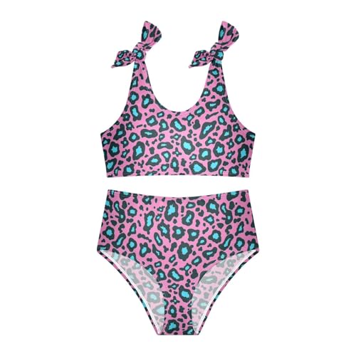 Wusikd Leopard Print Girls Swimsuits Two Piece Pink Swimwear Bikini Set for for Girls Size 3T3
