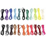 Artibetter de Cuerda de Sintética de 3 Mm 30 Piezas Color Aleatorio Cordones Resistentes y Cómodos para Joyería para Hacer Pulseras y en Manualidades