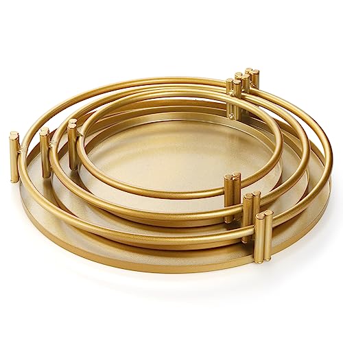 yarlung 3 Pack Gold Cake Stands, 8/10/12 Inch Metal Cupcake Display Stands Dessert Trays, Table Decoration Cookies Serving Plates for Wedding, Birthday, Party, 3 Sizes - Image 7