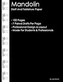 Mandolin Staff And Tablature Paper: Professional Staff And Tablature Notebook For Mandolin Players