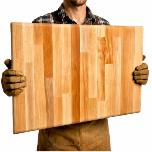 FinchCraft XL Solid Oak Chopping Board 62 × 42 cm with Slip-Resistant Feet