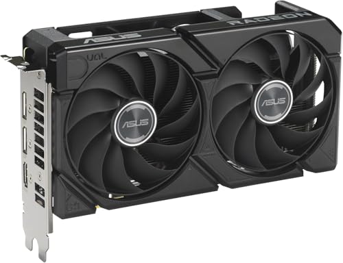Dual AMD Radeon RX 9060 XT, Scheda Grafica 16G GDDR6, 128 Bit, PCIe 5.0, 1 HDMI 2.1, 2 DisplayPort 2.1, Ventole Axial-Tech, Tecnologia 0db, GPU Tweak III, Nero, DUAL-RX9060XT-16G - Scheda video - Immagine 2