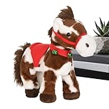 Vhjlfig Caballo de peluche eléctrico con lunares con alegres sonidos relinchados de peluche 30 x 12 x 32 cm interactivo educativo navideño moteado animado para apartamento salón dormitorio