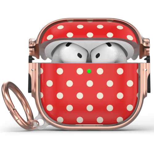 Image of for AirPods 4 Case with Safety Lock, Magsafe Compatible, Red Polka Dots