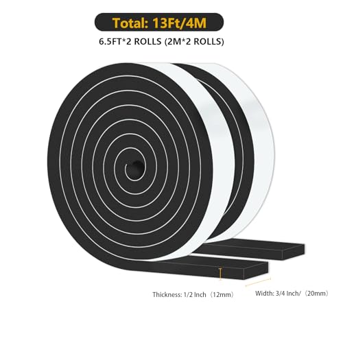 Image of Weather Stripping,High Density CR,Reduce Noise,3 /4 in x 1 /2 in x 13Ft