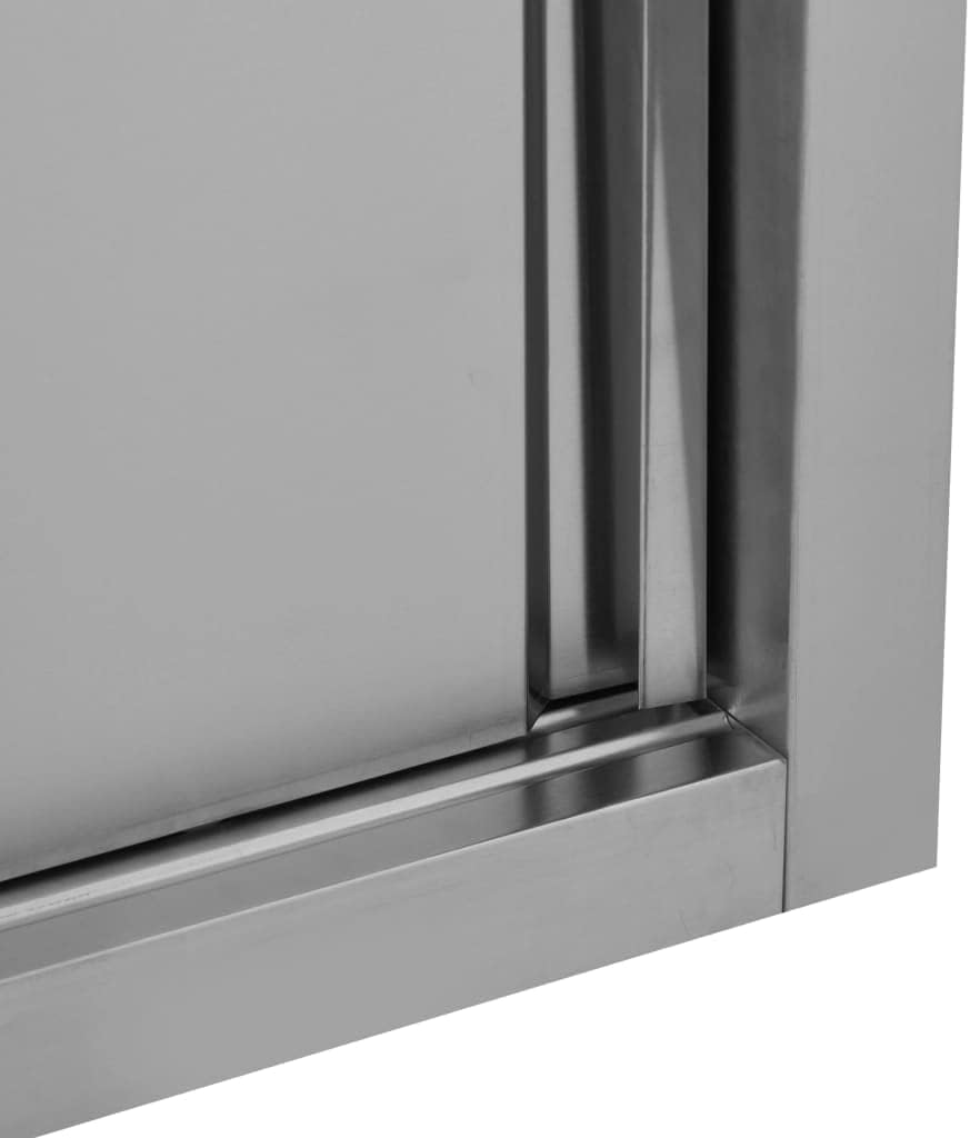 vidaXL Stainless Steel Kitchen Wall Cabinet - 35.4"x15.7"x19.7" - Durable, Easy to Clean, Suitable for Commercial Kitchens