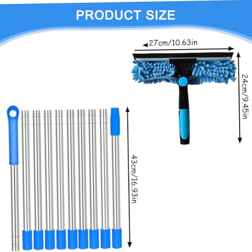 Kit de limpieza de ventanas exterior e interior con poste de extensión modular 6
