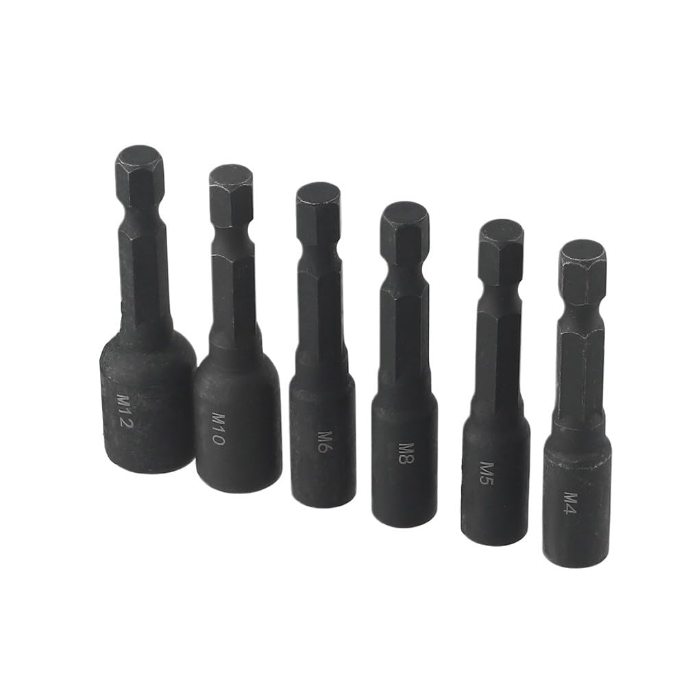 6-teiliges Gewindebohrer-Adapter-Set, 4–12 mm Gewindeausdreher mit 1/4-Zoll-Sechskantschaft, Verlängerungsstange aus legiertem Stahl für Bohrmaschine, DIY, Auto-Reparatur