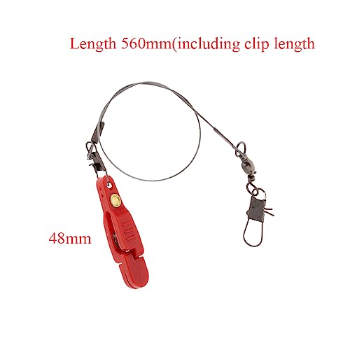 Uncedaran 3Pcs Padded Release Clips Fishing Quick Release Clips With Steel Fishing Line Downrigger Release Clips (Red) #TOP6