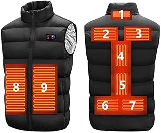 CQZZU Electric Heated Vest, USB Washable Electric Men and Women 3 Temperature Levels Winter Warm Vest for Camping Hiking Skiing (Black 3XL)