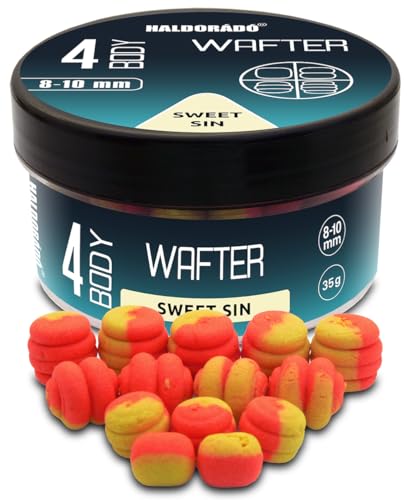 Haldorado 4 Body Wafter - Cebo de pesca de carpa, 4 formas de cebo diferentes, 8-10 mm, método o pesca tradicional dulce pecado