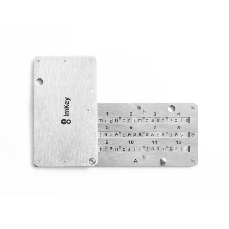 imKey S1 Fireproof Crypto Seed Phrase Storage, Crypto Steel Capsule Metal Wallet, Cold Storage Backup, 12/18/24 Words Bitcoin Key Phrase Storage, Steel Plate, Compatible with Ledger, Trezor, KeepKey