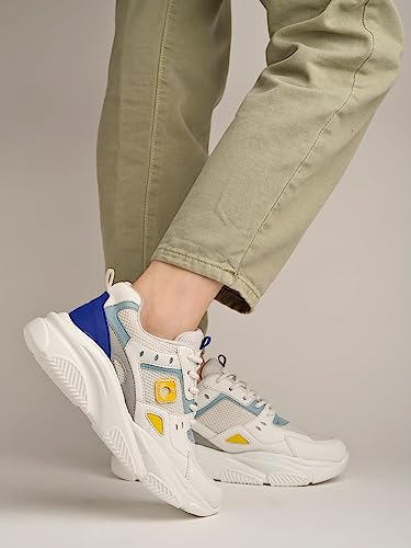 Image of Shoetopia Colorblock Breathable Chunky Sneakers For Women & Girls