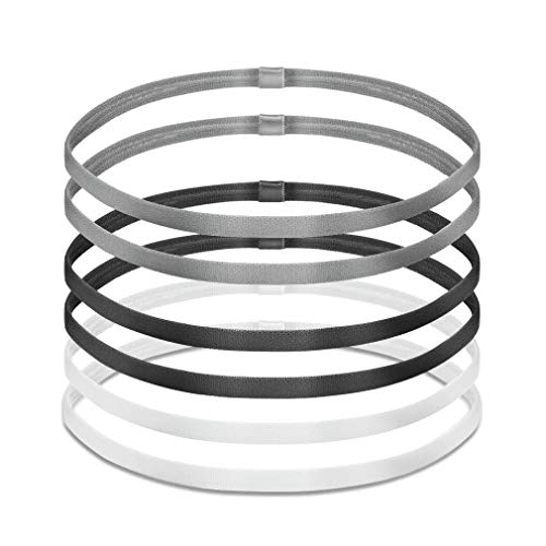 Pubiao 4 Piezas de Diademas Deportivas elásticas Antideslizantes para el Cabello para Mujeres y Hombres Tenis Yoga Golf Correr fútbol Baloncesto