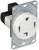 Bryant Electric RR430FW Range and Dryer Flush Receptacle, 30 Amp, 125/250 Volt, NEMA 14-30R, 3-Pole, 4-Wire, White