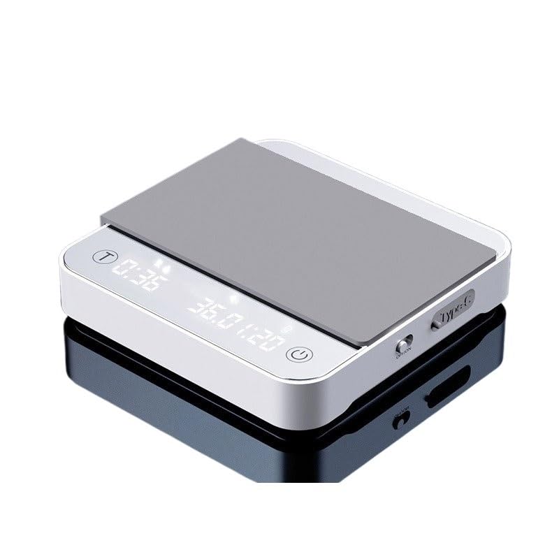 Electronic Scale, Professional Ultra-Precise Digital Kitchen Mini Coffee Scale with Timer Rechargeable 0.1g 4 Modes Drip Espresso Barista,for Meal Prep, Baking and Cooking(Black(Glass Panel))