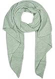 styleBREAKER Damen weicher unifarbener Web Schal in asymmetrischer Form, Winter, Stola 01017118, Farbe:Jadegrün
