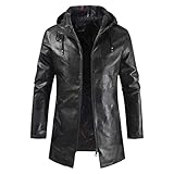 Herren Lederjacke Kapuzenjacke Longjacke jacken Outdoorjacke Windbreaker Zipper Windjacke Wasserdicht Männer Winterjacken Mantel Kölner Karneval Oktoberfest Steppmantel Herrenjacken CICIYONER