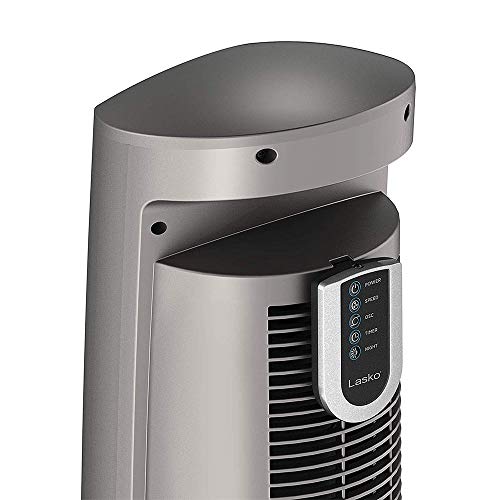 Lasko Oscillating Tower Fan with Remote - Quiet Standing Fan for Bedroom, Office, and Home - 3 Speeds - Powerful Cooling Air - T42954 - 42" Tall – Gray/Woodgrain - Image 3