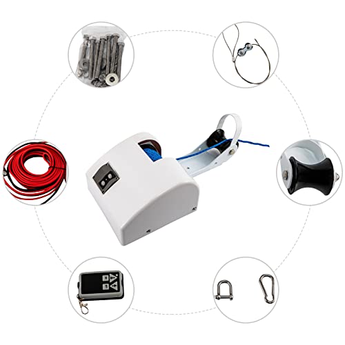 CHALIGHT 45 LBS Electric Windlass Anchor Winch Marine Saltwater Boat with Wireless Remote Boat Anchor 12V Electric Winch Boat Anchor Winch Windlass Anchor System for Outdoors Deckboat - Thumbnail 4